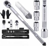 Cumpara ieftin Cheie dinamometrica 1 2 28-210 NM cu tubulare 17, 19, 21mm si accesorii incluse