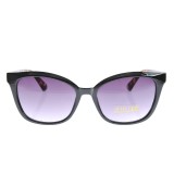 Ochelari de soare cat-eye cu rame negre si lentile mov UV400