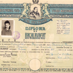 HST PM34 Diplomă de bacalaureat 1943 București Liceul Negoescu