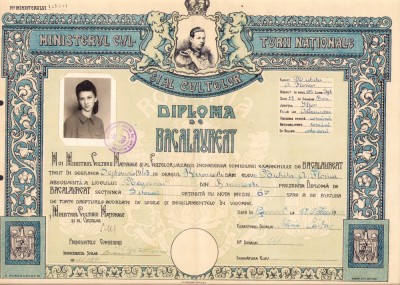 HST PM34 Diplomă de bacalaureat 1943 București Liceul Negoescu foto