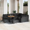 VidaXL Set de canapea de grădină , 12 piese, cu perne. Rattan negru cu acacia.