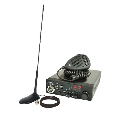 Kit Statie radio CB PNI ESCORT HP 8024 ASQ 12/24V + Antena CB PNI Extra 45 cu magnet foto