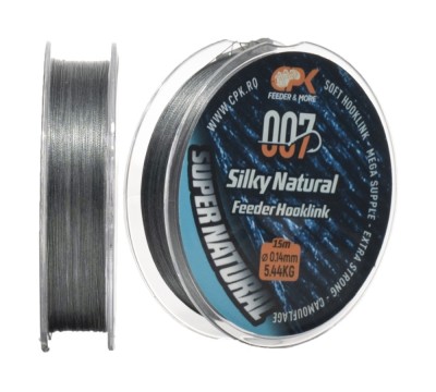 CPK Silky Natural Hooklink, Grey, 15m, 0.23mm foto