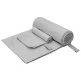 vidaXL Set de Prosoape Sport 2 pcs Gri țesătură 42011494