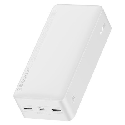 POWER BANK Baseus Bipow Digital Display, 30000mAh, PD 15W, 2 x USB; 1 x USB Type-C, 1 x Micro USB digital display pt. status baterie,total 3A, alb &amp;quot;PP foto