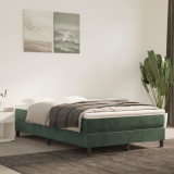 VidaXL Saltea de pat cu arcuri, verde &icirc;nchis, 120x200x20 cm, catifea