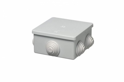 Doza aplicata patrata 80x80x40mm IP44 pentru distributie jonctiune ABS rezitenta UV inchidere capac prin apasare foto