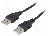 Cablu din ambele par&amp;#355;i, USB A mufa, USB 2.0, lungime 1.8m, negru, AKYGA - AK-USB-11