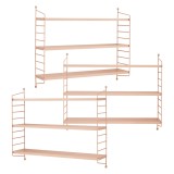 Set 3 buc raft perete Str&auml;ngn&auml;s 50x60x15cm otel culoarea somonului [en.casa] HausGarden Leisure