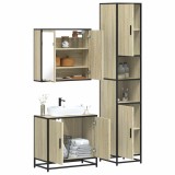Gossi set mobilier de baie, 3 piese, stejar sonoma, lemn prelucrat