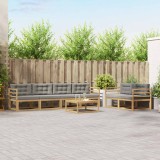 vidaXL Set de canapele de exterior cu pernă 6 pcs Alb și gri deschis 3386080