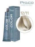 Vopsea de par profesionala PRO.COLOR 100 ml - Pro.Co - 12/11 BLOND PLATINAT CENUSIU INTENS