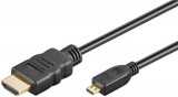 Cablu HDMI tata - micro HDMI tata HighSpeed Ethernet contacte aurite 2m, Goobay