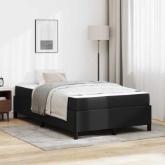vidaXL Cadru de pat cu saltea Negru 120 x 190 cm Piele artificială