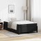 Cadru de pat cu saltea Negru 120 x 190 cm Piele artificială