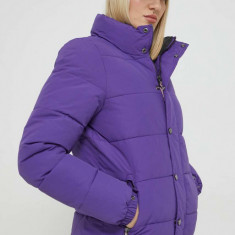 Superdry geaca femei, culoarea violet, de iarna