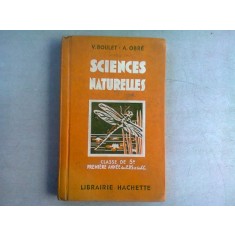 SCIENCES NATURELLES - V. BOULET (MANUAL PENTRU CLASA A 5-A, IN LIMBA FRANCEZA)
