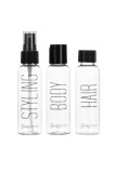 Set recipiente calatorie, negru/transparent, 3 buc, 60 ml