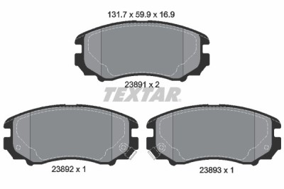 TEXTAR 2389101 Q+ set placute frana,frana disc foto