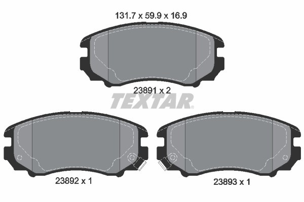 TEXTAR 2389101 Q+ set placute frana,frana disc