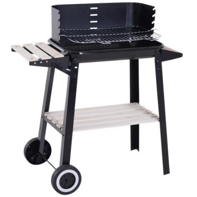 Gratar gradina, grill dreptunghiular, reglabil, cu roti, 87x43x83 cm GartenVIP DiyLine foto