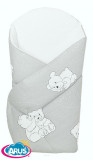 Paturica de infasat multifunctionala standard 80x80 cm White Teddy Bears, Arus