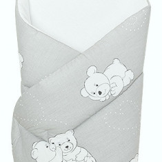 Paturica de infasat multifunctionala standard 80x80 cm White Teddy Bears