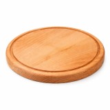 Placa de taiat rotunda din lemn natural, 19 cm &ndash; pentru bucatarie si servire