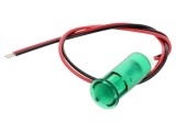 Lampă LED verde plată &Oslash;10mm APEM QS103XXHG220 pentru control cabluri