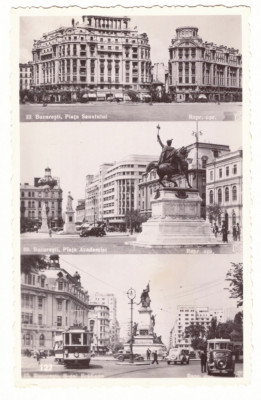 1012 - BUCURESTI, tramway, old cars, Romania - old postcard, real Photo - unused foto