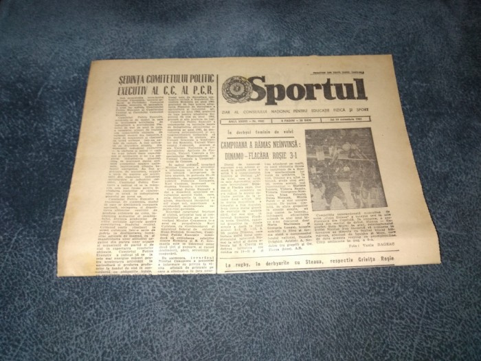 ZIARUL SPORTUL 19 NOIEMBRIE 1981