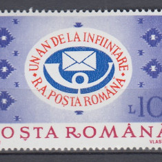 ROMANIA 1992 LP 1298 - 1 AN INFIINTAREA REGIEI AUTONOME POSTA ROMANA MNH
