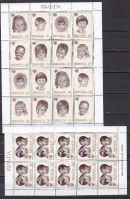 Rwanda 1979 copii UNICEF MI 992-1000 kleib. MNH foto