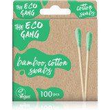 The Eco Gang Bamboo Cotton Swabs bețișoare din bumbac culoare Green 100 buc