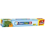 Pungi alimentare FINO Zipper, 3 l, 12 buc