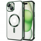 Cumpara ieftin Husa pentru iPhone 15 Plus, Techsuit Luxury Crystal MagSafe, Deep Green