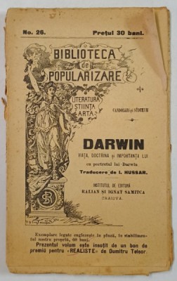 DARWIN , VIATA , DOCTRINA SI IMPORTANTA LUI de CANDOLLES si SUDEKUM , CCA. 1900 foto