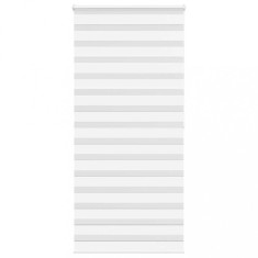 vidaXL Jaluzea tip zebra alb lățime țesătură 95,9 cm poliester