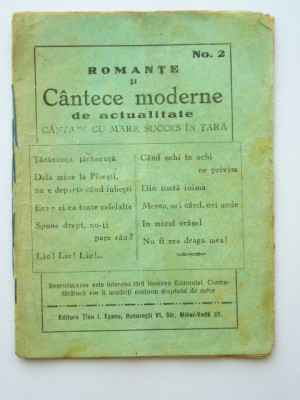 QW13 - Publicatie - Cantece moderne si populare de actualitate nr 2 anii 1940 foto