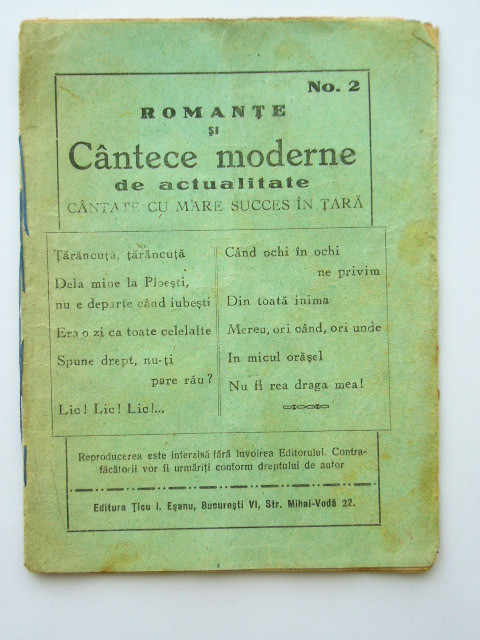 M3 C18 - Publicatie - Cantece moderne si populare de actualitate nr 2 anii 1940