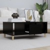 Masuta cafea Gossi neagra 90x50 cm lemn prelucrat, blat lemn, 2 compartimente + sertar
