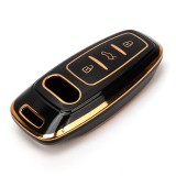 Husa de protectie Premium pentru cheie AUDI, material TPU de inalta calitate, compatibila cu A6 C8 A7 A8 Q8, Q7, S-line, RS, Allroad ( 2017-2021 ) Neg