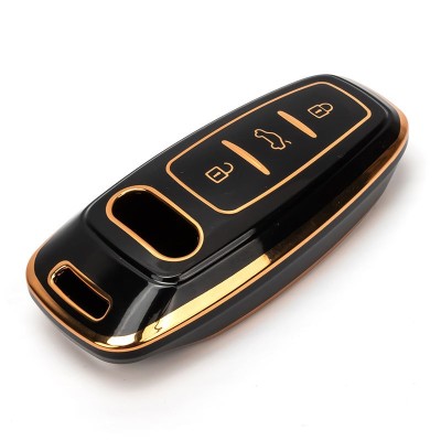 Husa de protectie Premium pentru cheie AUDI, material TPU de inalta calitate, compatibila cu A6 C8 A7 A8 Q8, Q7, S-line, RS, Allroad ( 2017-2021 ) Neg foto