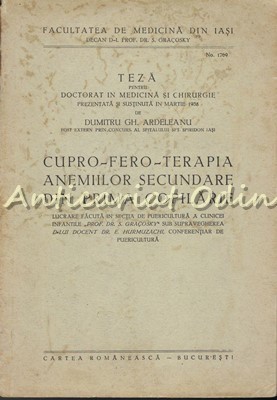 Cupro-Fero-Terapia Anemiilor Secundare Din Prima Copilarie - 1938 foto