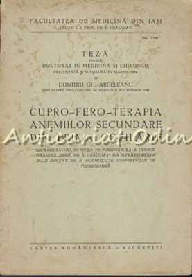 Cupro-Fero-Terapia Anemiilor Secundare Din Prima Copilarie - 1938