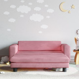 Canapea pentru copii cu taburet roz 100x50x30 cm catifea GartenMobel Dekor, vidaXL