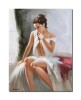 Tablou seminud pictat manual, Feminitate, 90x70cm pictura ulei pe panza, Mircea Iordache
