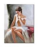 Cumpara ieftin Tablou pictat manual, Feminitate - 90x70cm pictura ulei pe panza, Magistral!