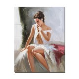 Tablou pictat manual, Feminitate - 90x70cm pictura ulei pe panza, Magistral!