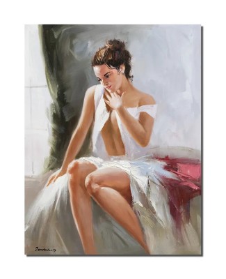 Tablou seminud pictat manual, Feminitate, 90x70cm pictura ulei pe panza, Mircea Iordache foto